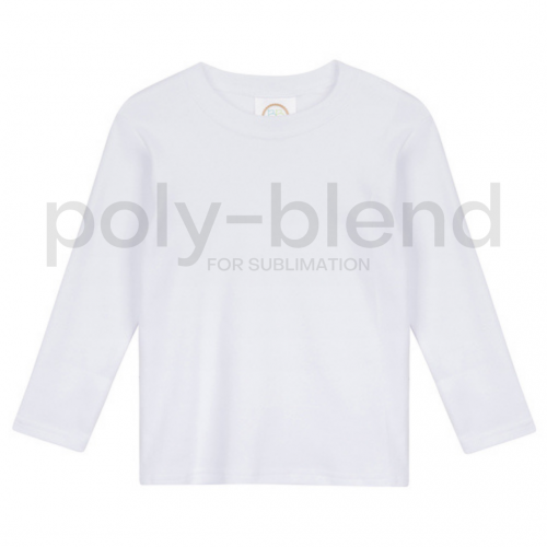 *Sublimation Blanks* Blank Boy's Long Sleeve Tee Shirt - Poly Blend